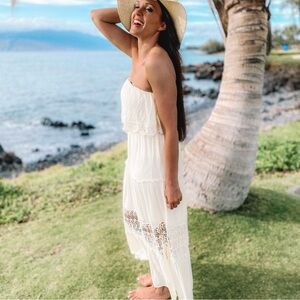 Pink Lily White Maxi Dress